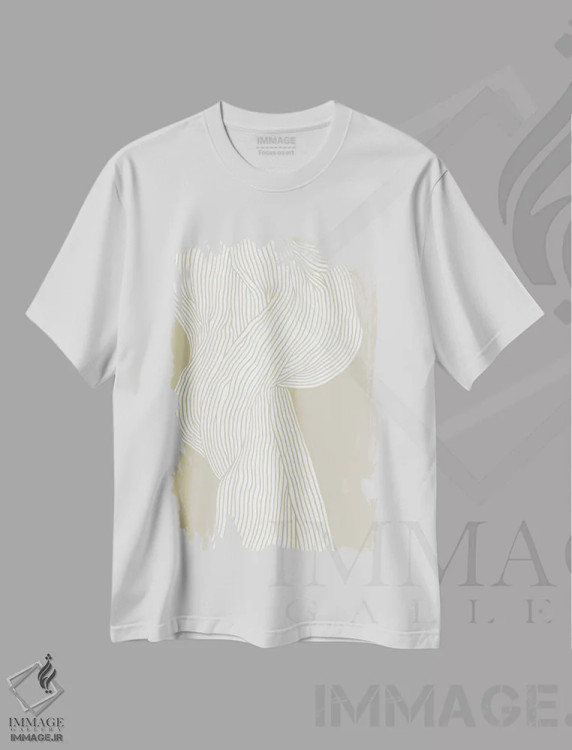 تیشرت سفید طرح دار فیبرها VI اثر تری چایلد | immage.ir
