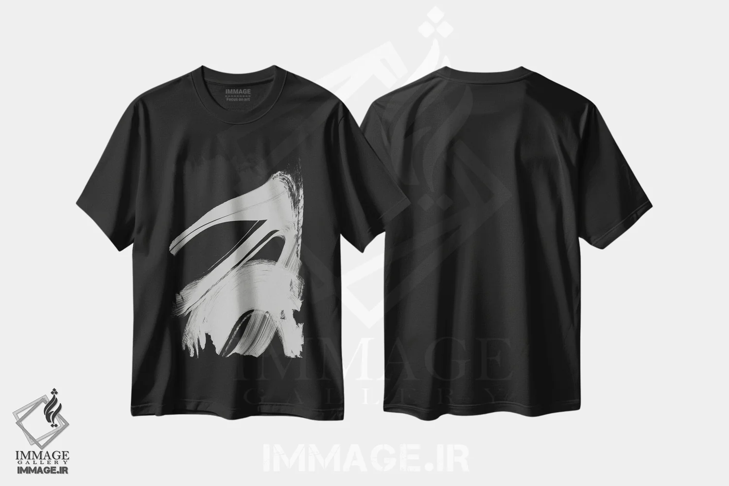 تیشرت مشکی طرح دار ضربه های خاکستری I اثر تری چایلد | immage.ir