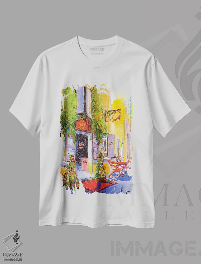 تیشرت سفید طرح دار کفش یاقوتی، دکور معاصر اثر دوروتی فاگان | فروشگاه ایماژ