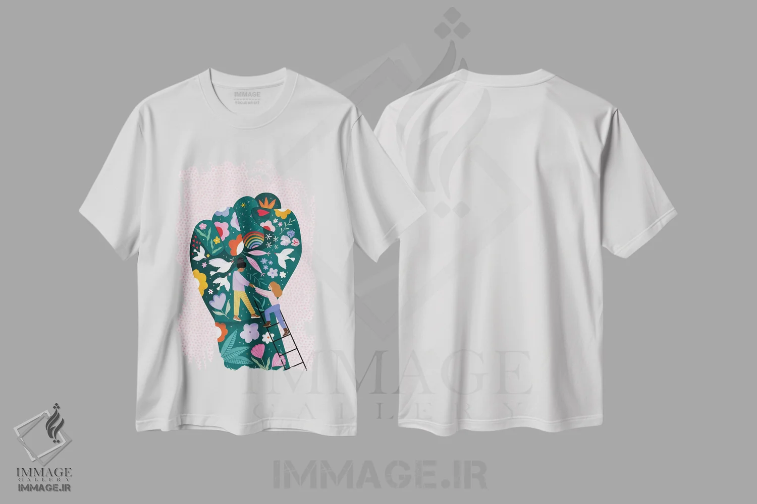تیشرت سفید طرح دار همبستگی، هنر آمریکایی آفریقایی تبار اثر بیا مولر | immage.ir