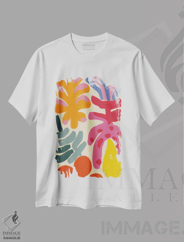 تیشرت سفید طرح دار – تیشرت رنگی ,تابستان خوش V اثر تری چایلد فروشگاه ایماژ