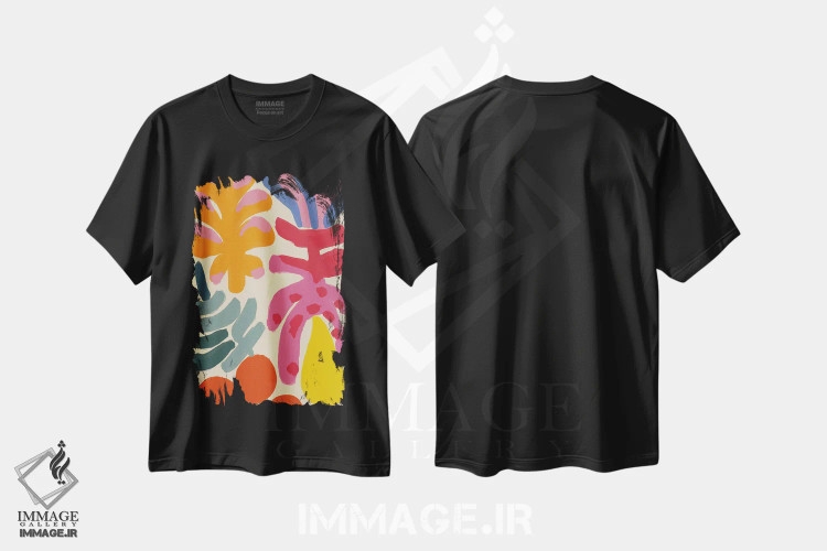 تیشرت مشکی طرح دار – تیشرت رنگی ,تابستان خوش V اثر تری چایلد immage.ir