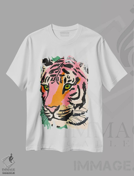 تیشرت سفید طرح دار – تیشرت حیوانات ,نگاه قوی اثر تری چایلد immage.ir