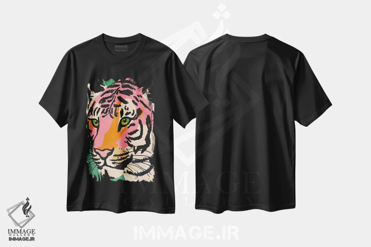 تیشرت مشکی طرح دار – تیشرت حیوانات ,نگاه قوی اثر تری چایلد فروشگاه ایماژ
