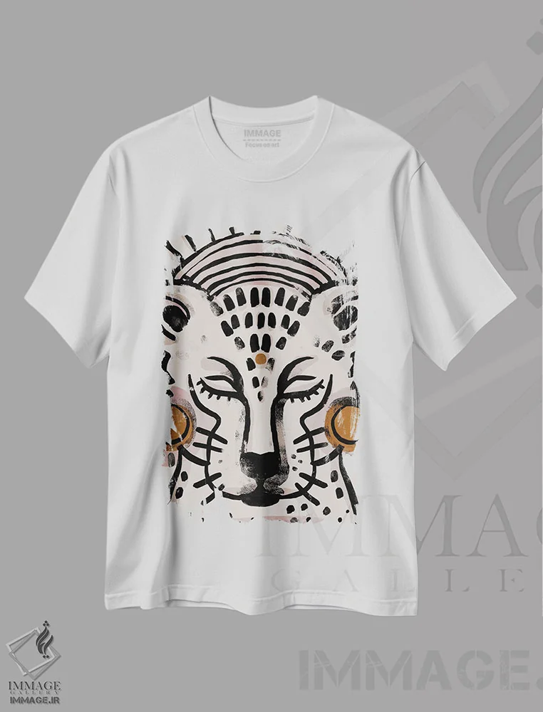 تیشرت سفید طرح دار – تیشرت حیوانات ,ببر اثر تری چایلد فروشگاه ایماژ