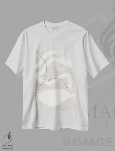 تیشرت سفید طرح دار – تیشرت مینیمال ,مکان امن اثر یو پلاس می استودیو فروشگاه ایماژ