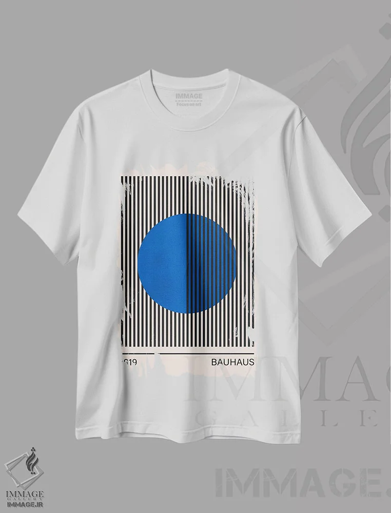 تیشرت سفید طرح دار – تیشرت هندسی ,هنر باوهاوس III اثر ویتور کوستا immage.ir