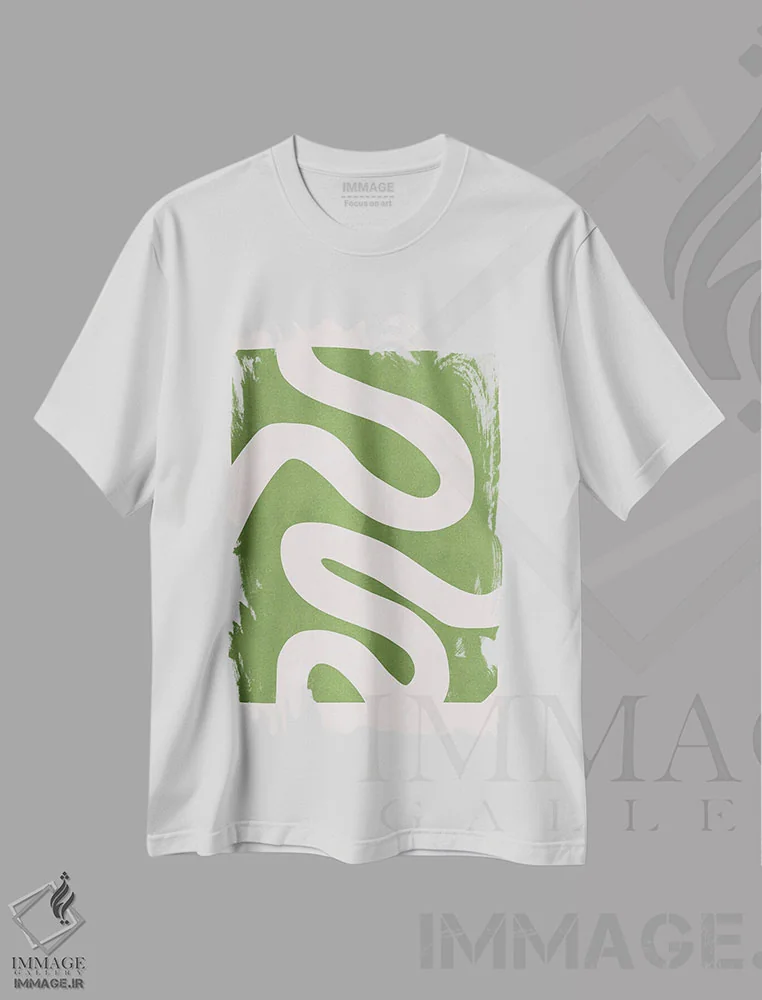 تیشرت سفید طرح دار – تیشرت آبستره ,خطوط بیانگر II اثر ویتور کوستا فروشگاه ایماژ