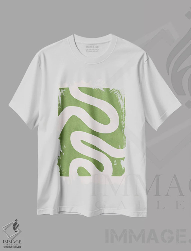 تیشرت سفید طرح دار – تیشرت آبستره ,خطوط بیانگر II اثر ویتور کوستا فروشگاه ایماژ