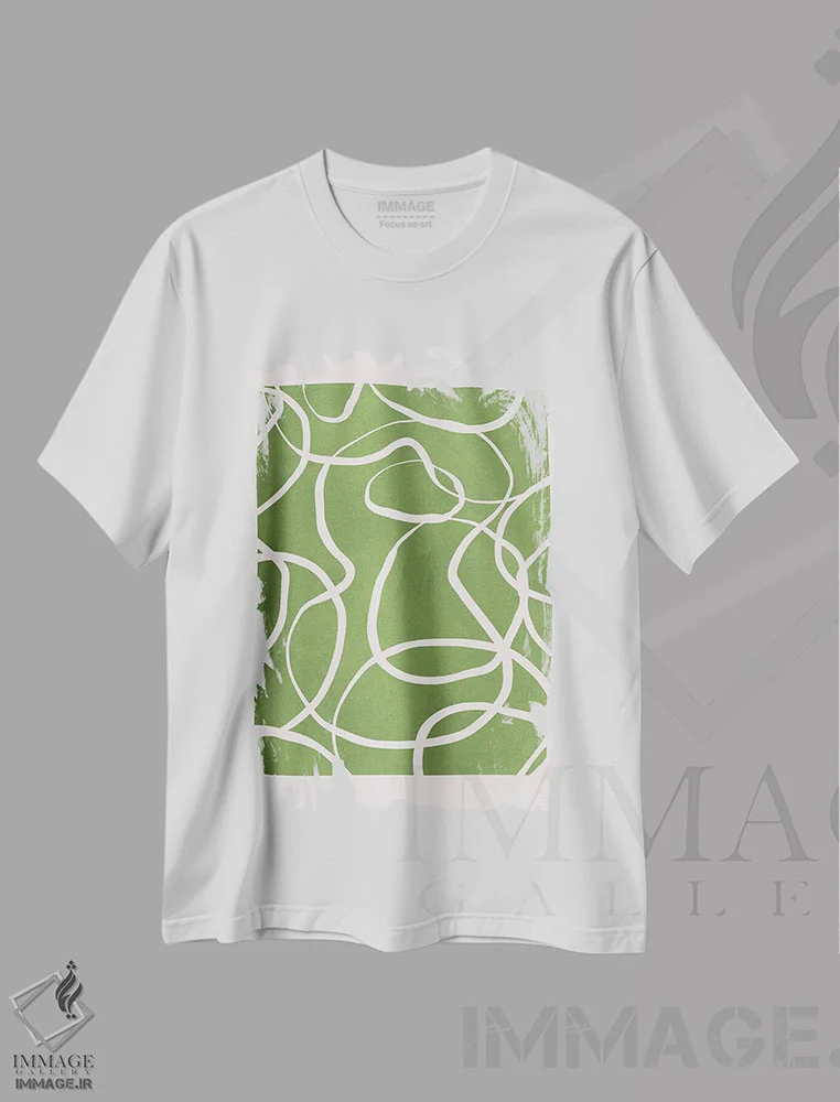 تیشرت سفید طرح دار – تیشرت مینیمالیستی ,خطوط بیانگر I اثر ویتور کوستا immage.ir