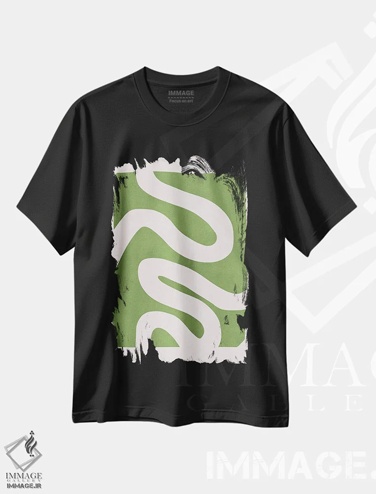 تیشرت مشکی طرح دار – تیشرت آبستره ,خطوط بیانگر II اثر ویتور کوستا immage.ir