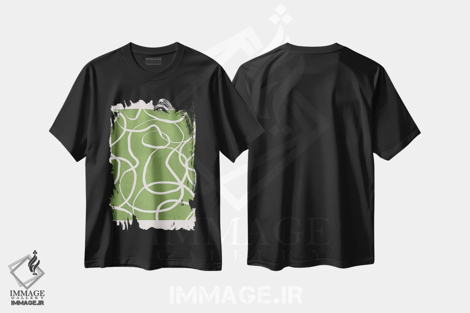 تیشرت مشکی طرح دار – تیشرت مینیمالیستی ,خطوط بیانگر I اثر ویتور کوستا فروشگاه ایماژ