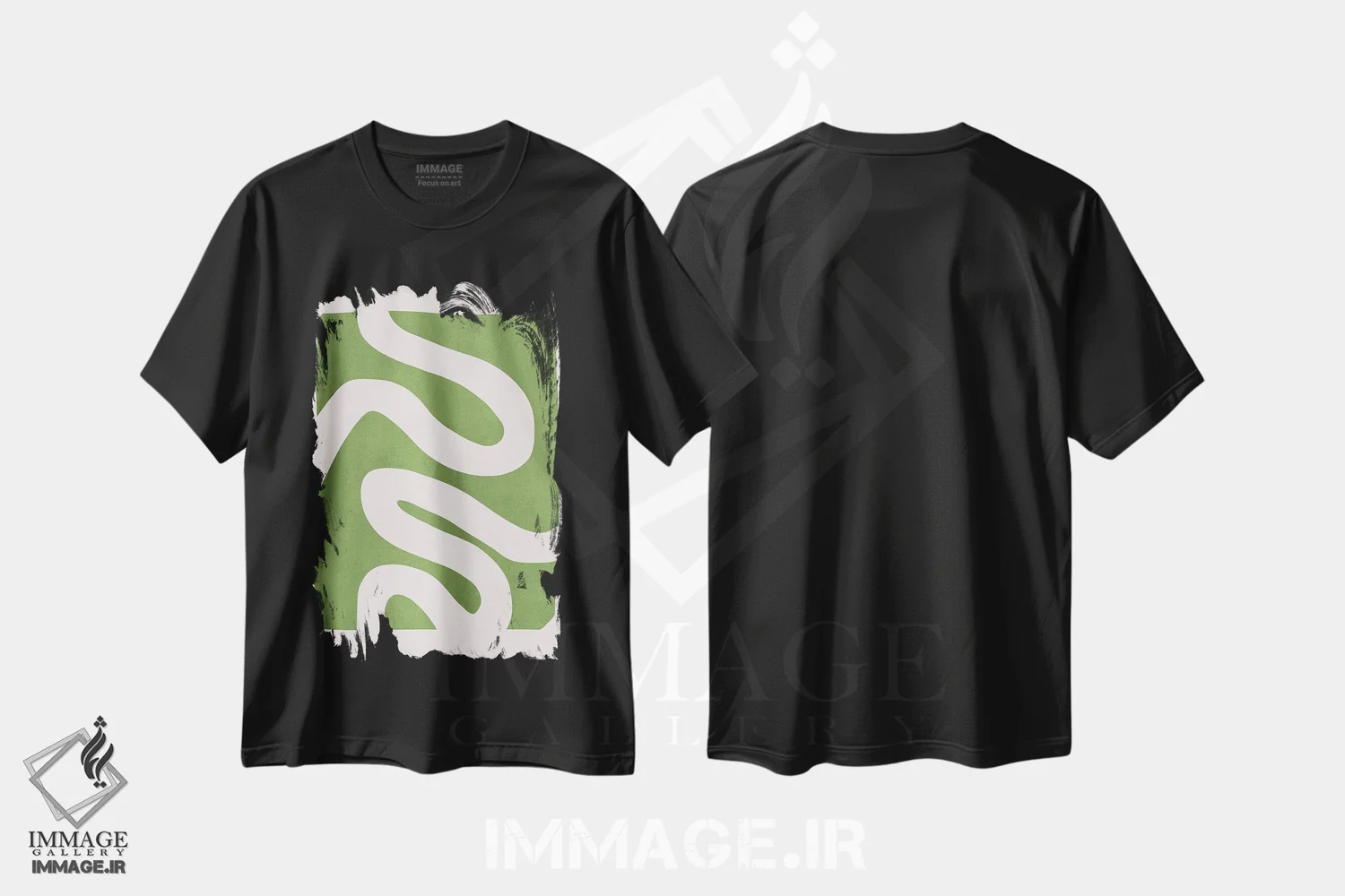 تیشرت مشکی طرح دار – تیشرت آبستره ,خطوط بیانگر II اثر ویتور کوستا immage.ir