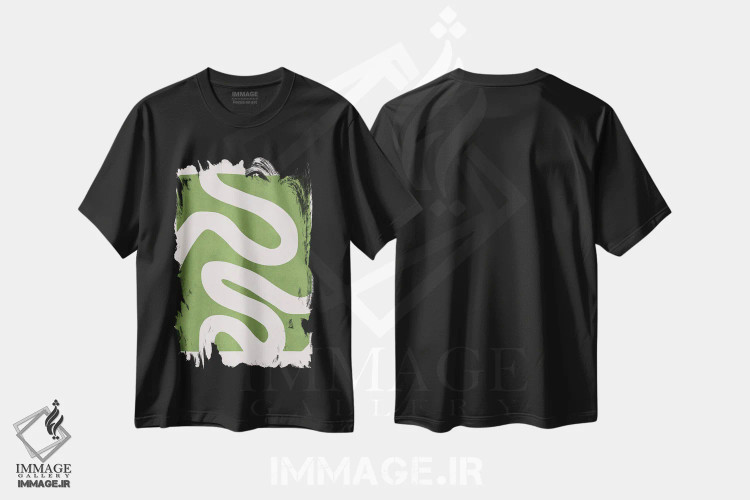 تیشرت مشکی طرح دار – تیشرت آبستره ,خطوط بیانگر II اثر ویتور کوستا immage.ir