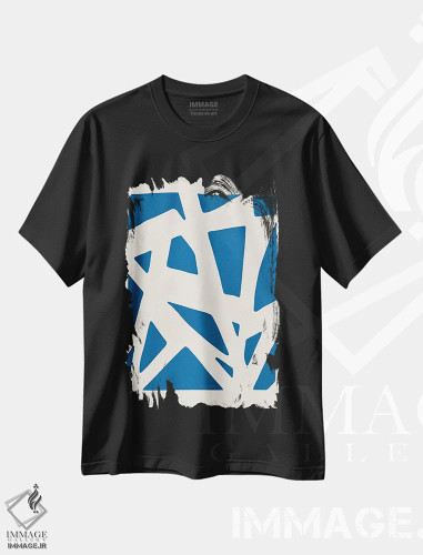 تیشرت مشکی طرح دار – تیشرت گرافیکی مینیمال ,خطوط بیانگر VI اثر ویتور کوستا فروشگاه ایماژ