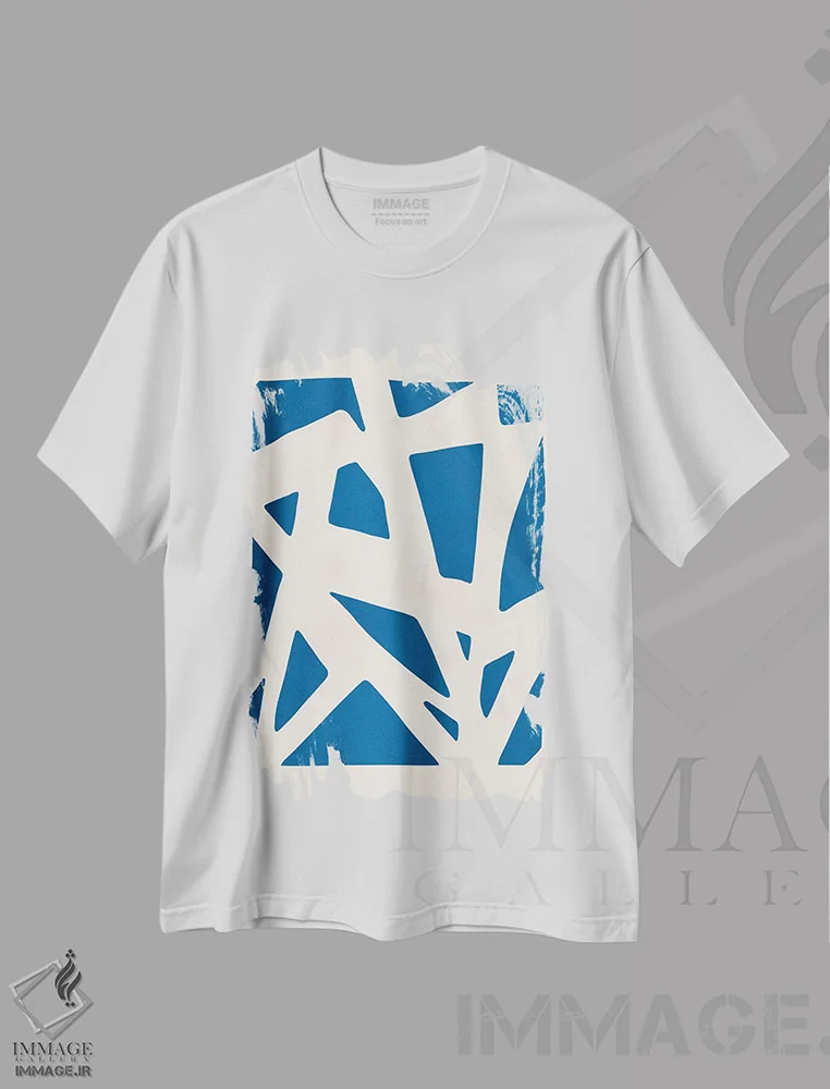 تیشرت سفید طرح دار – تیشرت گرافیکی مینیمال ,خطوط بیانگر VI اثر ویتور کوستا immage.ir