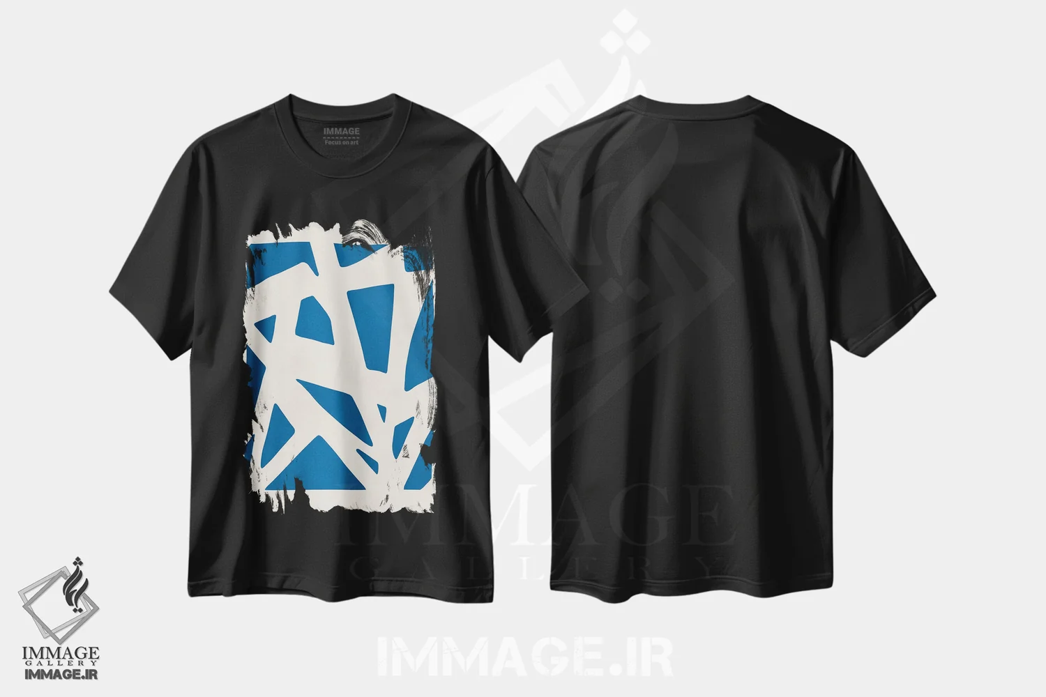 تیشرت مشکی طرح دار – تیشرت گرافیکی مینیمال ,خطوط بیانگر VI اثر ویتور کوستا فروشگاه ایماژ