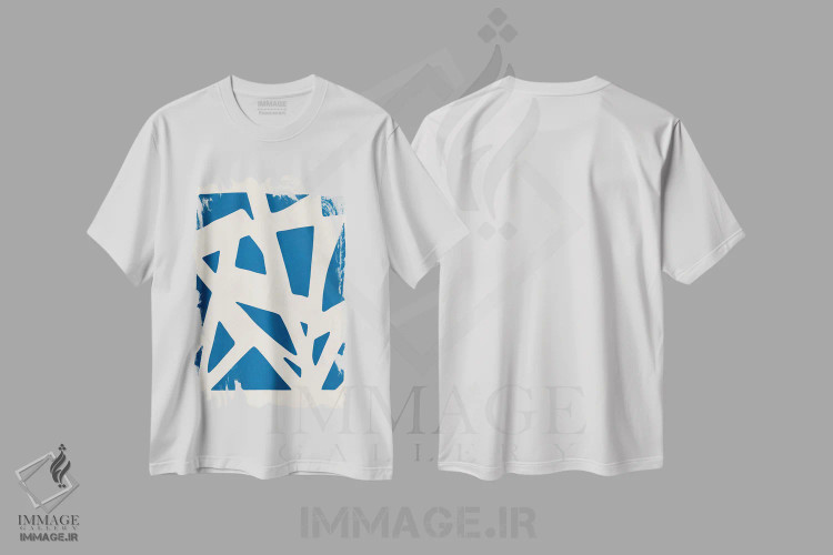 تیشرت سفید طرح دار – تیشرت گرافیکی مینیمال ,خطوط بیانگر VI اثر ویتور کوستا immage.ir