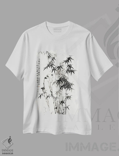 تیشرت سفید طرح دار – تیشرت آسیایی ,بامبو چینی اثر ژنگ شی فروشگاه ایماژ