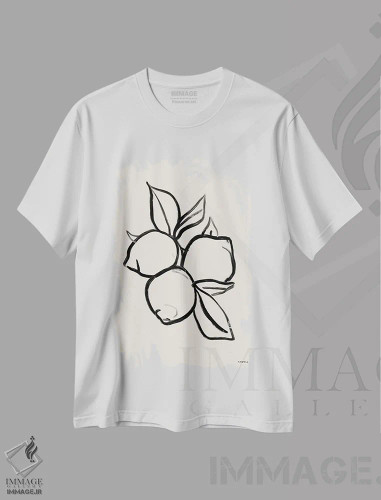تیشرت سفید طرح دار – تیشرت هنری سیاه و سفید ,لیمون ها اثر تارا رویل فروشگاه ایماژ