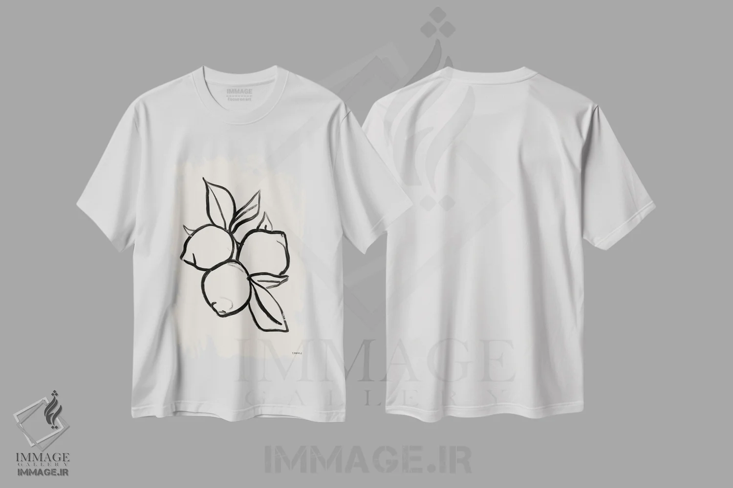 تیشرت سفید طرح دار – تیشرت هنری سیاه و سفید ,لیمون ها اثر تارا رویل فروشگاه ایماژ