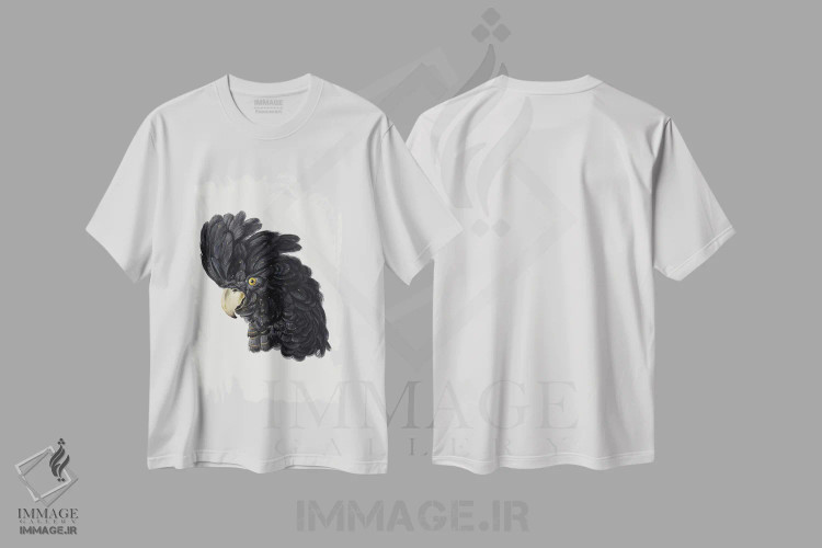 تیشرت سفید طرح دار – تیشرت حیوانات ,سر کاکاتو اثر آرت شوومان فروشگاه ایماژ