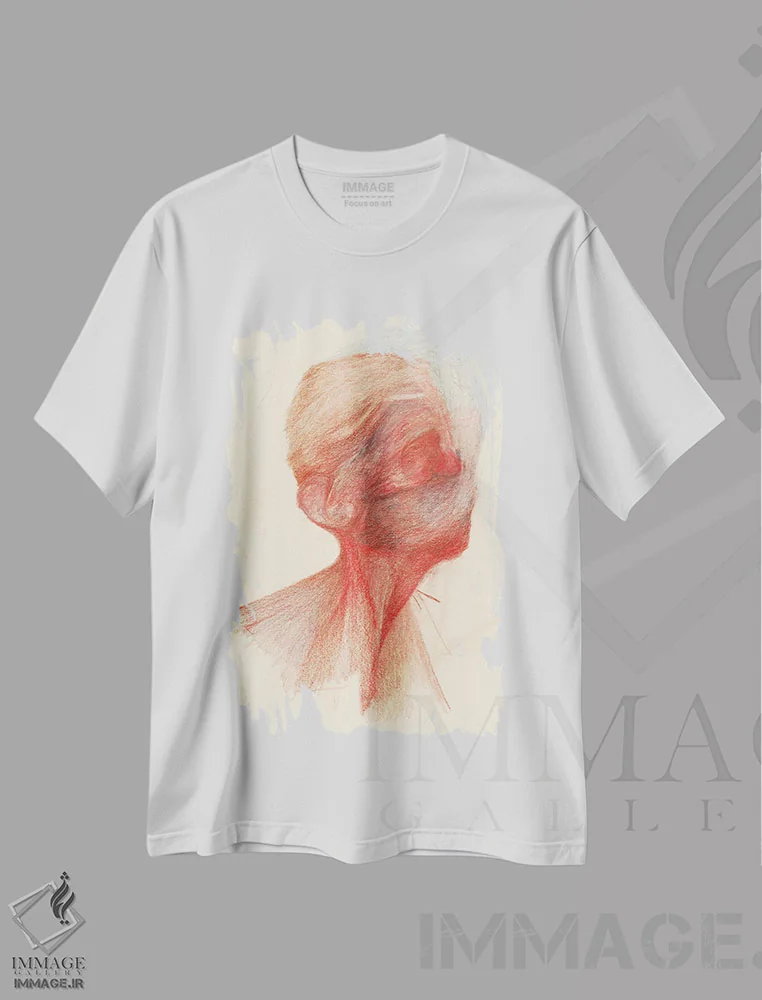 تیشرت سفید طرح دار – تیشرت گرافیکی ,انسان اثر الکساندر آدیلس فروشگاه ایماژ