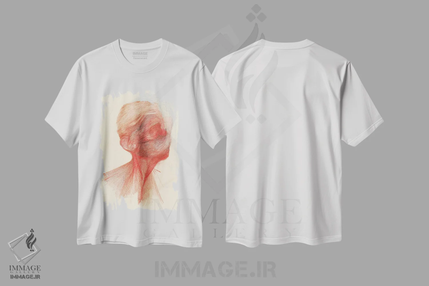 تیشرت سفید طرح دار – تیشرت گرافیکی ,انسان اثر الکساندر آدیلس فروشگاه ایماژ
