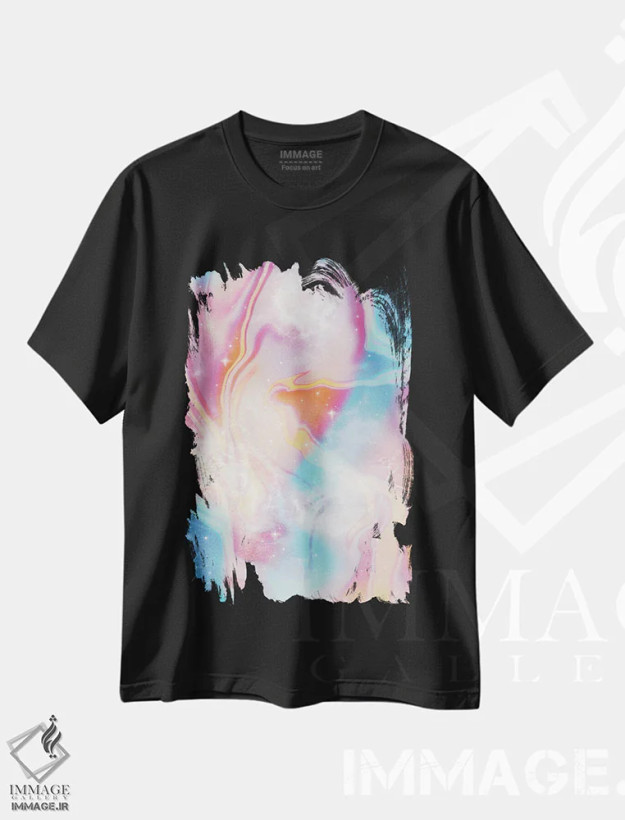 تیشرت مشکی طرح دار – تیشرت رترو ,فضای پاستلی وینتیج اثر امی لوییز بیکر فروشگاه ایماژ