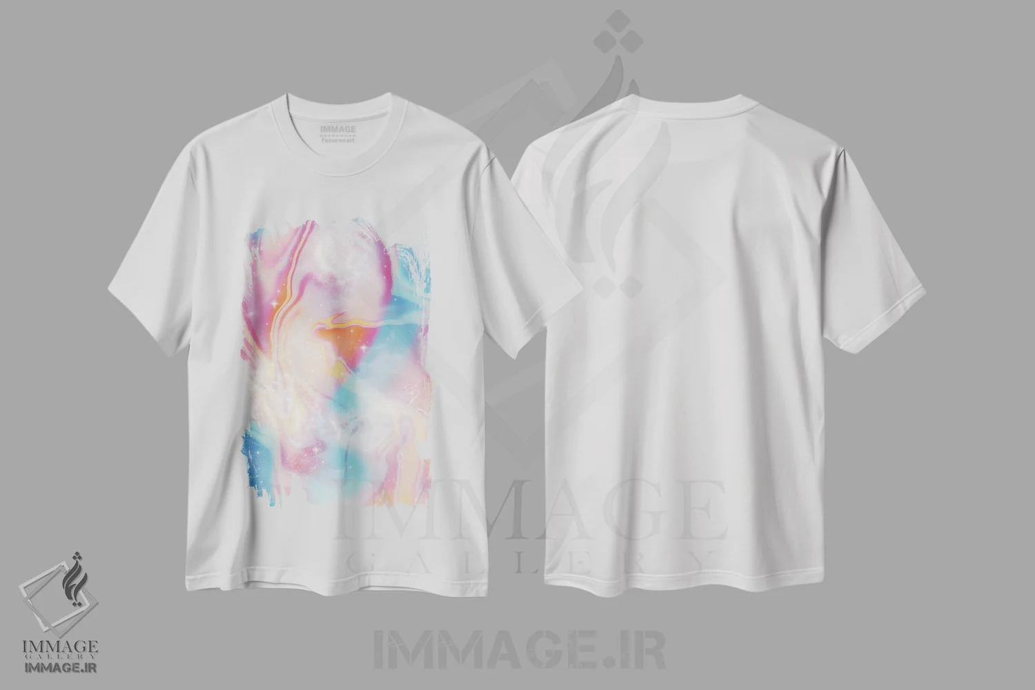 تیشرت سفید طرح دار – تیشرت رترو ,فضای پاستلی وینتیج اثر امی لوییز بیکر immage.ir