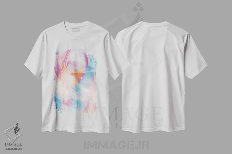 تیشرت سفید طرح دار – تیشرت رترو ,فضای پاستلی وینتیج اثر امی لوییز بیکر immage.ir
