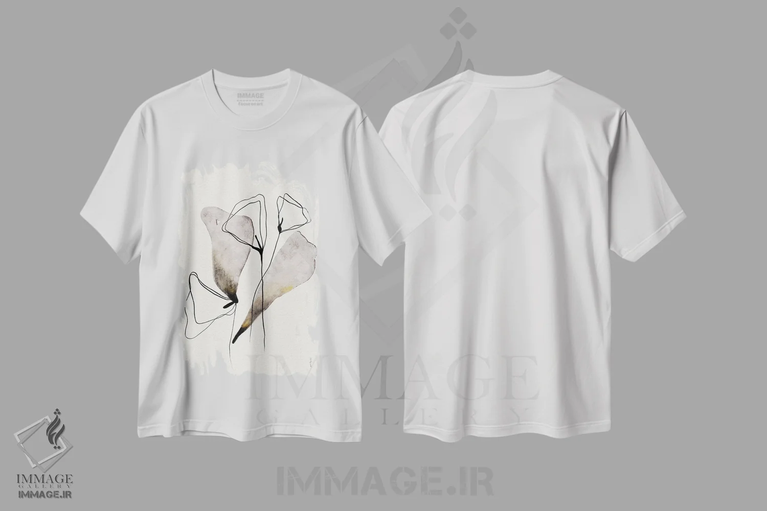 تیشرت سفید طرح دار – تیشرت هنری ,گل های باشکوه اثر آنکی کویی immage.ir