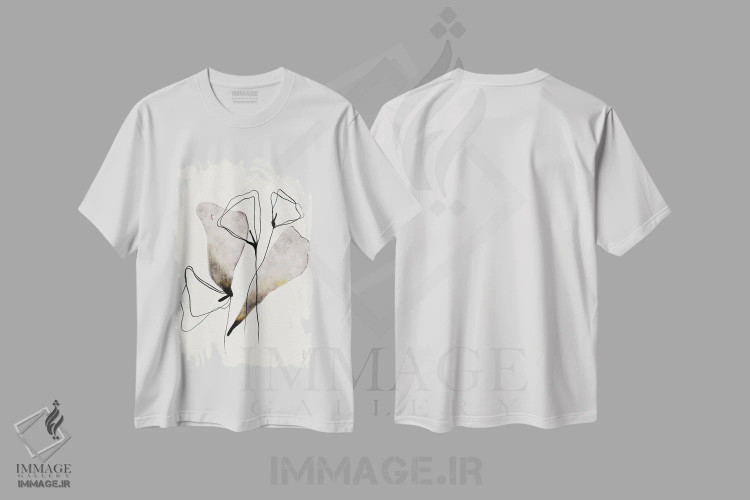 تیشرت سفید طرح دار – تیشرت هنری ,گل های باشکوه اثر آنکی کویی immage.ir