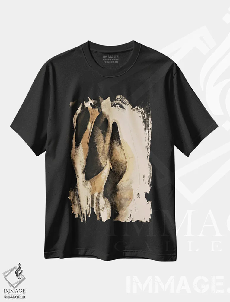 تیشرت مشکی طرح دار – تیشرت انتزاعی ,دگردیسی، تحول اثر دوریس اشمیتز فروشگاه ایماژ