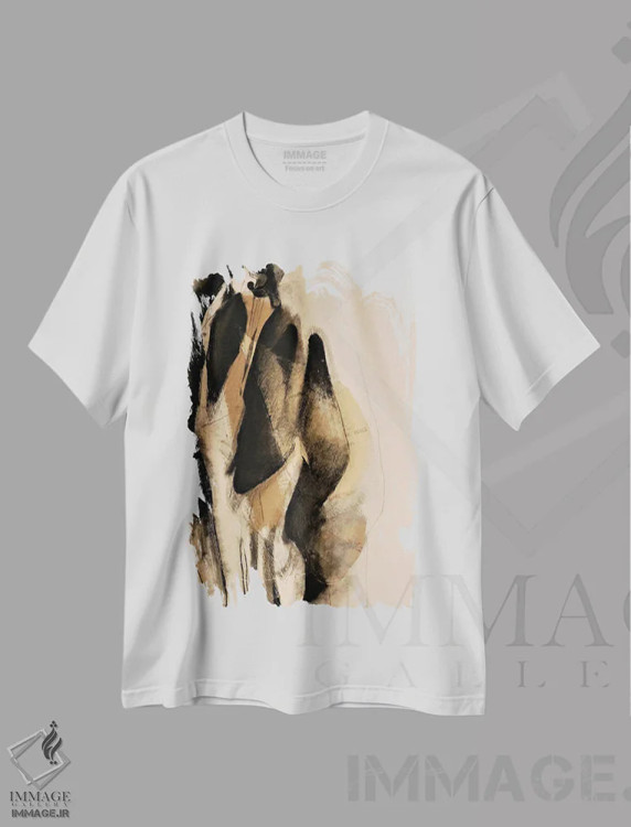 تیشرت سفید طرح دار – تیشرت انتزاعی ,دگردیسی، تحول اثر دوریس اشمیتز immage.ir