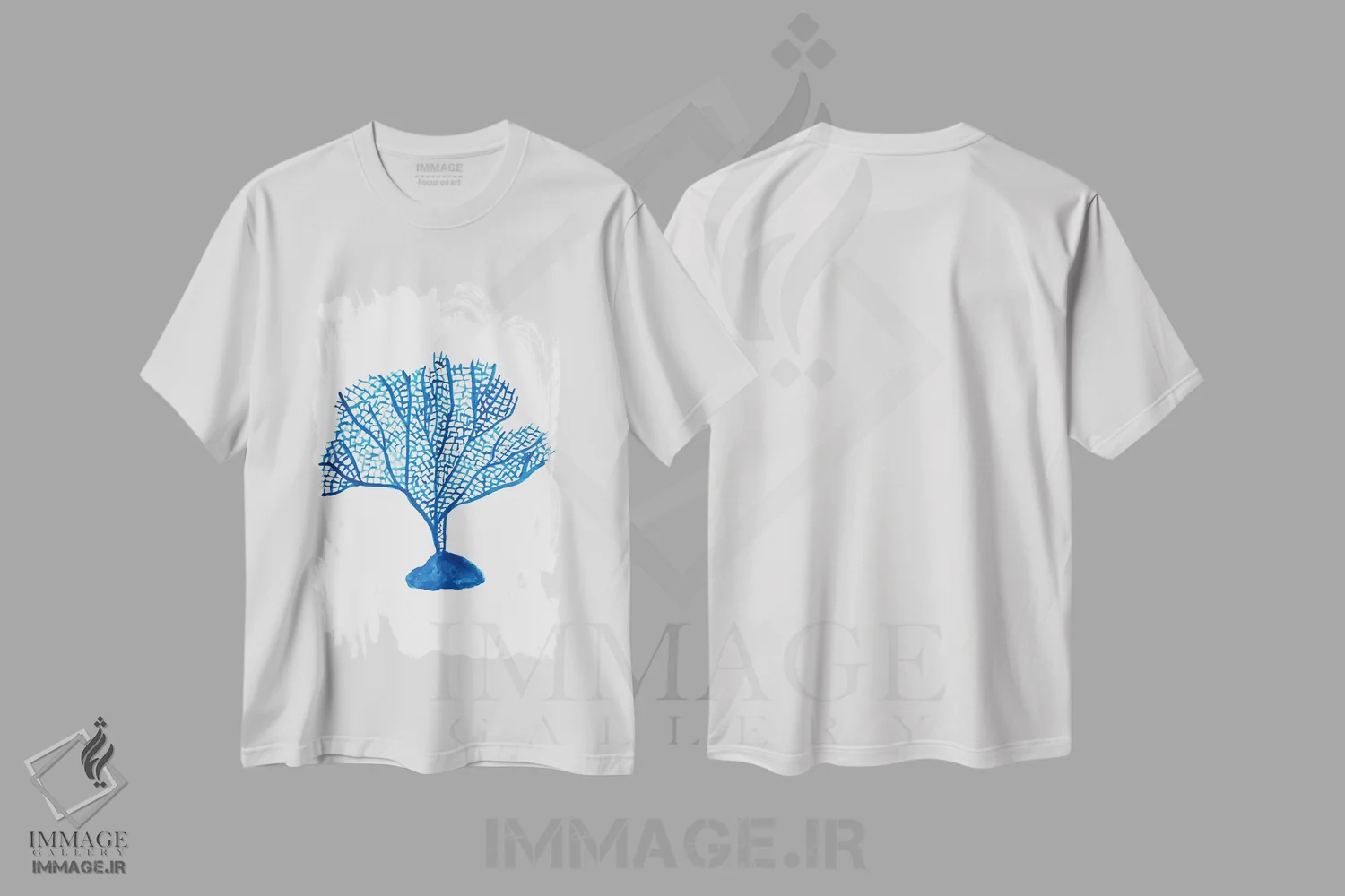 تیشرت سفید طرح دار – تیشرت دریایی ,درخت مرجانی اثر الیزابت سی immage.ir