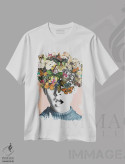 تیشرت سفید طرح دار – تیشرت گل دار ,شگفتی شاخه ریز اثر فریدا فلورال استودیو immage.ir