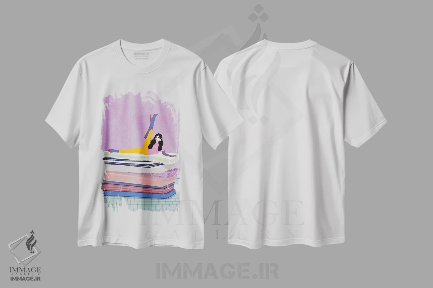 تیشرت سفید طرح دار – تیشرت مد ,پای خود را تا سر بلند کن اثر خوتا د های فروشگاه ایماژ