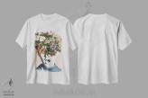 تیشرت سفید طرح دار – تیشرت گل دار ,شگفتی شاخه ریز اثر فریدا فلورال استودیو immage.ir