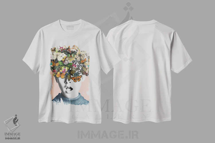 تیشرت سفید طرح دار – تیشرت گل دار ,شگفتی شاخه ریز اثر فریدا فلورال استودیو immage.ir