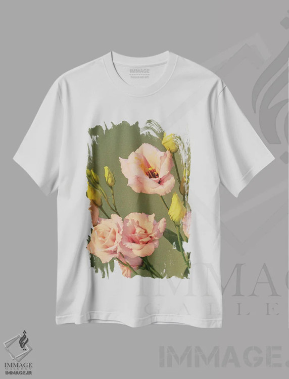 تیشرت سفید طرح دار – تیشرت وینتیج ,اثر ماریان باسیل immage.ir