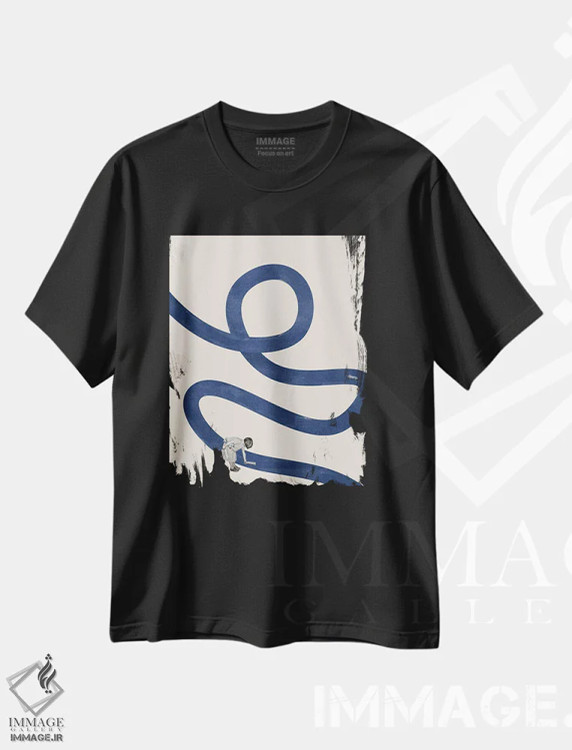 تیشرت مشکی طرح دار – تیشرت هنری ,پاکسازی رودخانه اثر مارتن لئون immage.ir