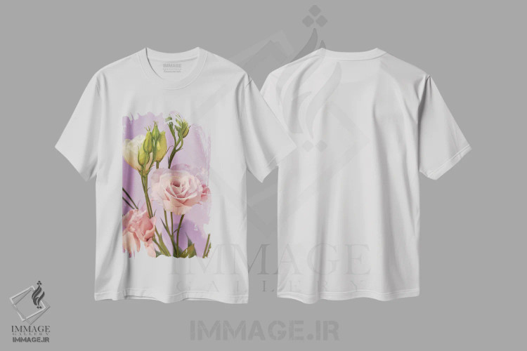 تیشرت سفید طرح دار – تیشرت گلدار ,اثر ماریان باسیل immage.ir