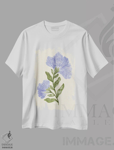 تیشرت سفید طرح دار – تیشرت وینتیج ,گل وینتیج اثر نیکیتا جاریوالا فروشگاه ایماژ