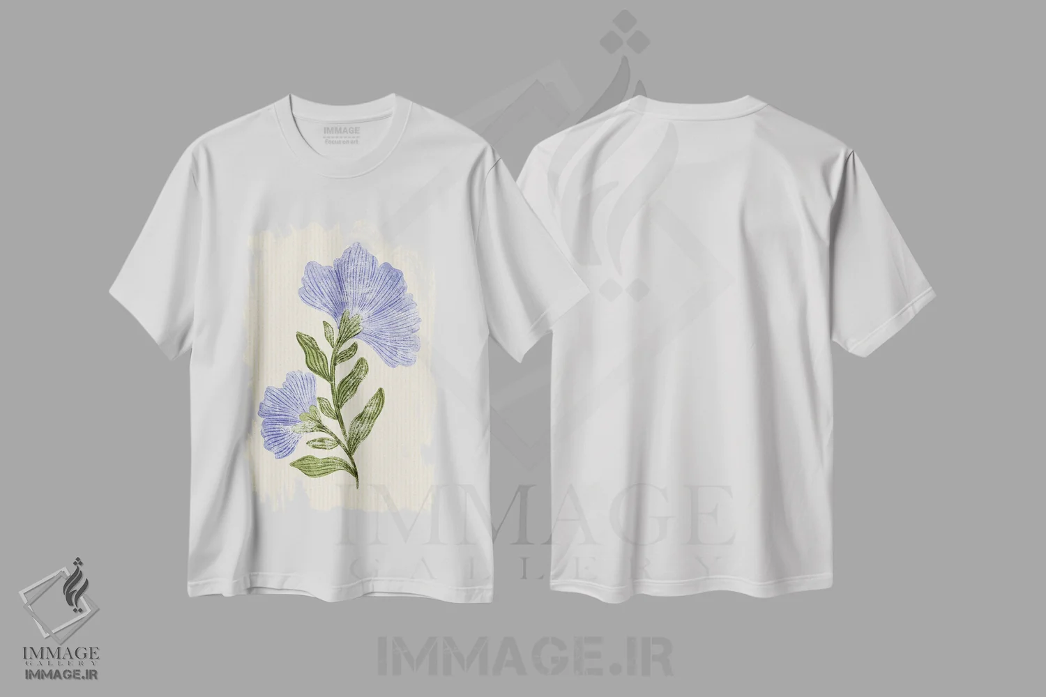 تیشرت سفید طرح دار – تیشرت وینتیج ,گل وینتیج اثر نیکیتا جاریوالا فروشگاه ایماژ