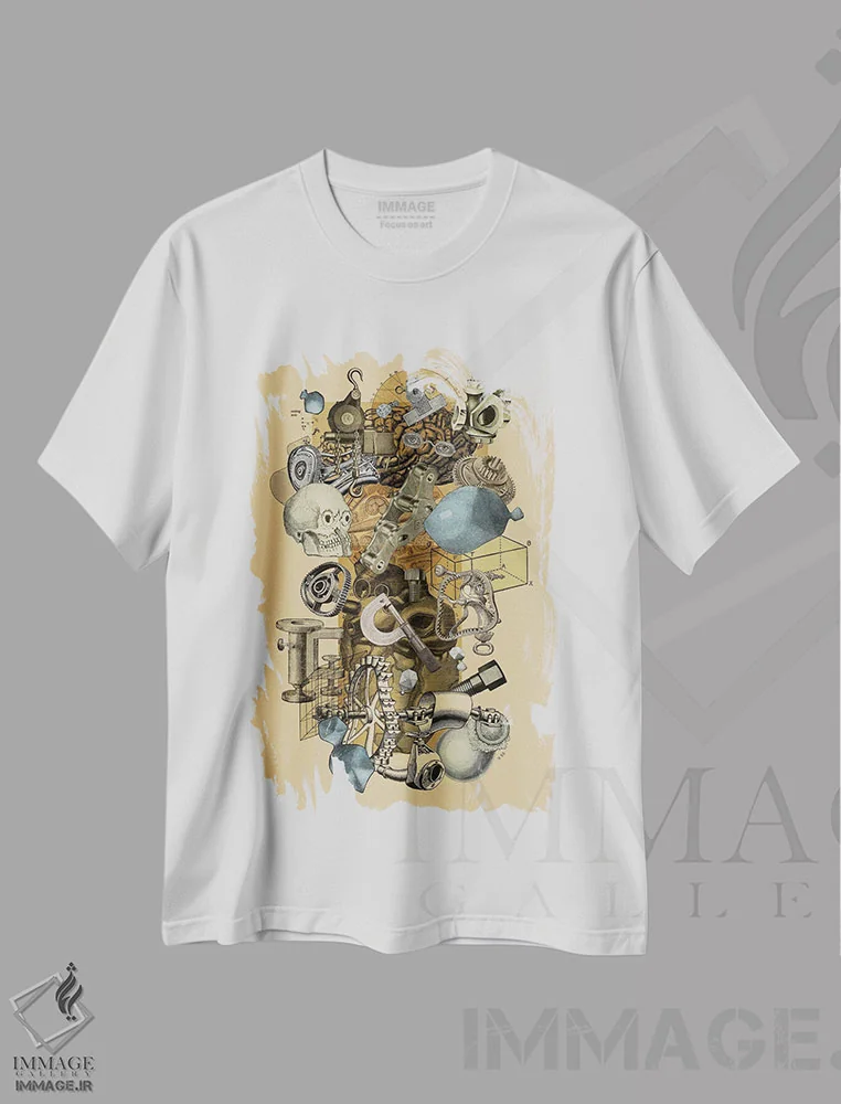 تیشرت سفید طرح دار – تیشرت سورئال ,شرایط سوررئال اثر پاول پاچولک immage.ir
