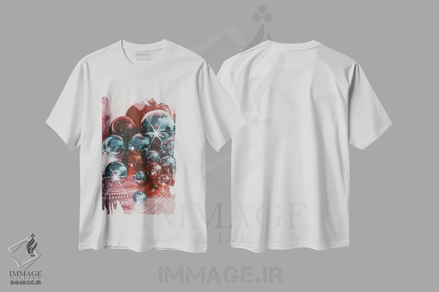 تیشرت سفید طرح دار – تیشرت پاپ ,بهشت توپ دیسکو اثر سامانتا هیرن فروشگاه ایماژ