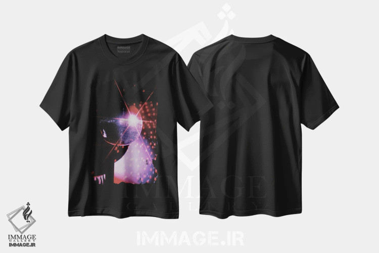 تیشرت مشکی طرح دار – تیشرت دیسکو ,تب دیسکو اثر سامانتا هیرن فروشگاه ایماژ
