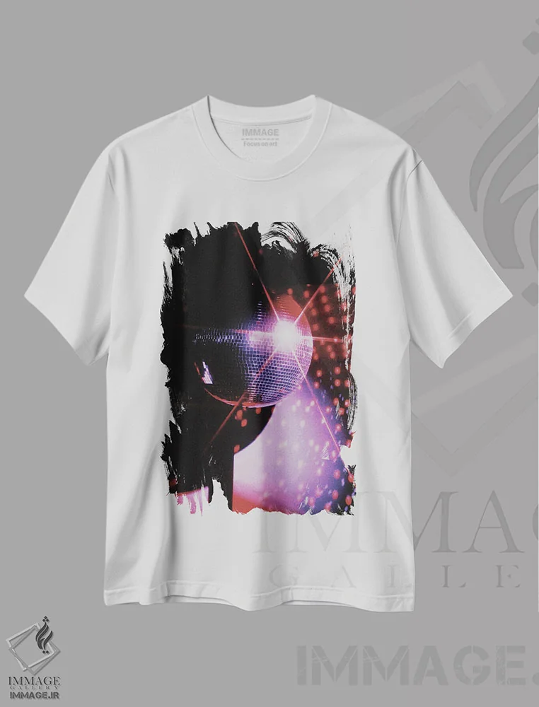 تیشرت سفید طرح دار – تیشرت دیسکو ,تب دیسکو اثر سامانتا هیرن immage.ir