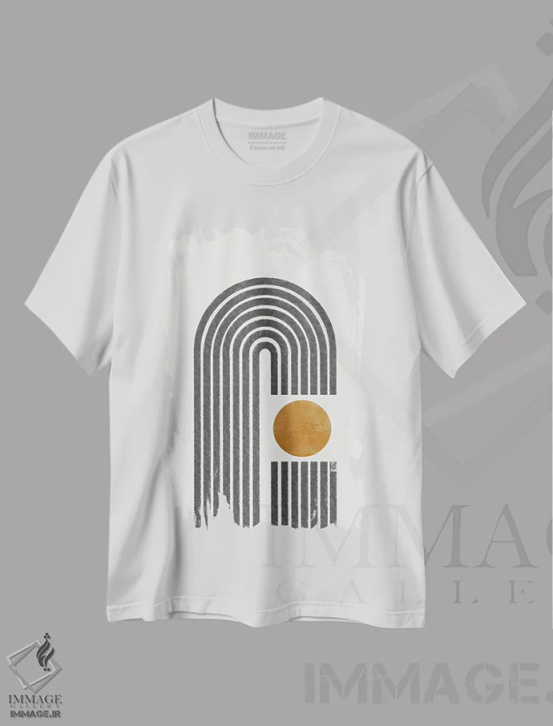 تیشرت سفید طرح دار – تیشرت هندسی ,طاق شماره اثر استودیو می یوس فروشگاه ایماژ
